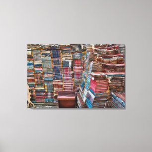 Impressão Em Tela Escada De Livros Antigos