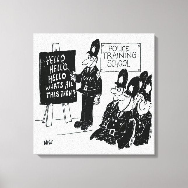 Impressão Em Tela Escola de Formação Policial. Ilustração de Cartoon (Frente)