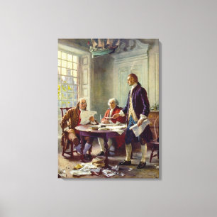 Impressão Em Tela Escrevendo a Declaração de Independência 1776