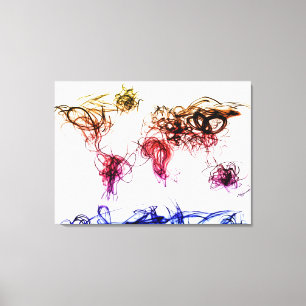 Impressão Em Tela Escrita da luz de mapa do mundo