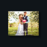 Impressão Em Tela Escrita Elegante Amor Noiva e Foto do Groom<br><div class="desc">Love Elegant Script Wedde Bride e Groom Photo Canvas Print</div>