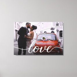 Impressão Em Tela Escrito personalizado em Newlyweds Photo Love