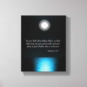 Impressão Em Tela Escritura de Bíblia Inspiracional Deixe sua luz b