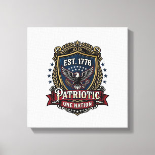 Impressão Em Tela Escudo de Batalha Patriótico 1776 Símbolo Inspirad