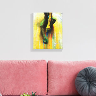 Impressão Em Tela Escultura Reino Unido Amarelo Azul Fotografia Abst