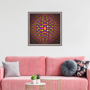 Impressão Em Tela Esfera de Ponto de Meia-Tinta Retro
