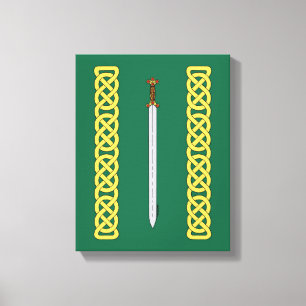 Impressão Em Tela Espada celta e Knotwork