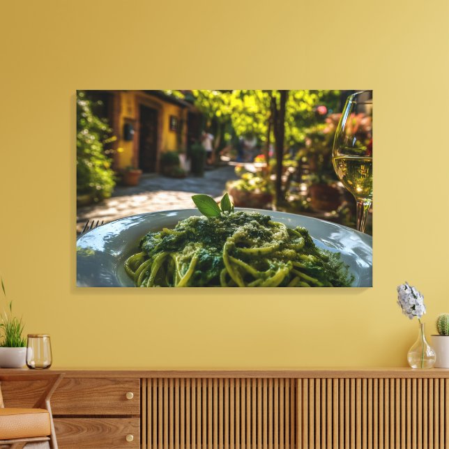 Impressão Em Tela Espaguete com Molho de Espinafres Cremoso (Insitu(Sala de estar))