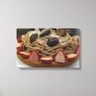 Impressão Em Tela Espaguete japonês e bolo de morango