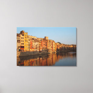 Impressão Em Tela  Espanha. Catalunha. Gerona. Casas no Onyar