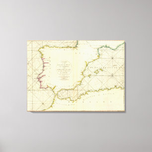 Impressão Em Tela Espanha das costas, Portugal, Barbary