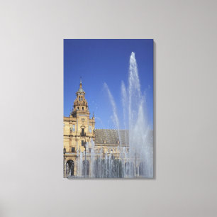 Impressão Em Tela Espanha, Sevilha, Andaluzia Fonte e ornamentado