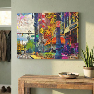 Impressão Em Tela Espectro de Urbanidade Abstrato de Detroit