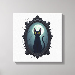 Impressão Em Tela Espelho de Gato Assombrado