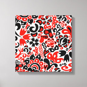 Impressão Em Tela Espetáculo floral de arte popular ucraniana