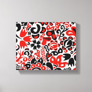 Impressão Em Tela Espetáculo floral de arte popular ucraniana