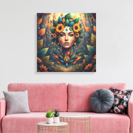Impressão Em Tela Espírito Feminino da Natureza Abstrata Arte