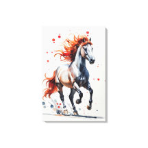 Espírito Fogo - Arte em Aquarela de Cavalo Majesto
