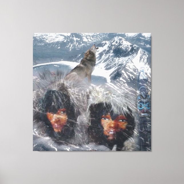 Impressão Em Tela Espírito Nativo do Alasca (Frente)