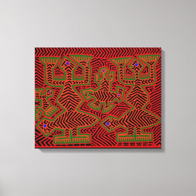 Impressão Em Tela Espíritos de Xamã Kuna Indiano (Frente)