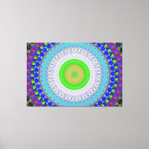 Impressão Em Tela Espiritual cor-de-rosa Círculo de mandala Esticada