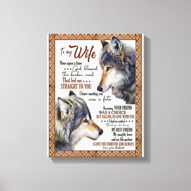 Impressão Em Tela Esposa Amo-Te Para A Minha Esposa Para Sempre (Frente)