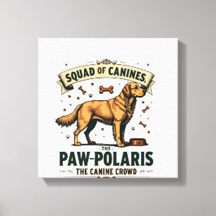 Impressão Em Tela Esquadrão de Caninos Gráfico de Pun Vintage de Cac
