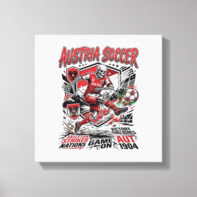 Impressão Em Tela Esqueleto de Futebol da Áustria Poster Sty (Frente)