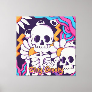 Impressão Em Tela Esqueleto de Groovy