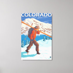 Impressão Em Tela Esquiador que leva SkisColorado