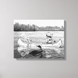 Impressão Em Tela Esquilo do Lago Canoe Loon Raccoon