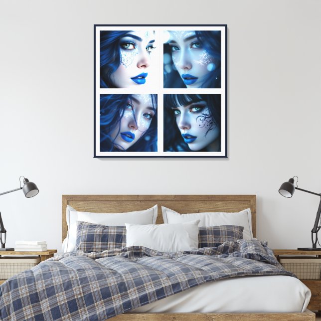 Impressão Em Tela Esses Olhos Azuis  (Insitu(Quarto))