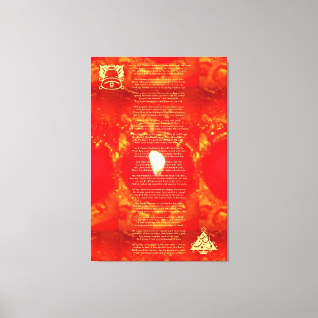 Impressão Em Tela Esta foi a noite antes do Natal, poema, velas verm (Frente)