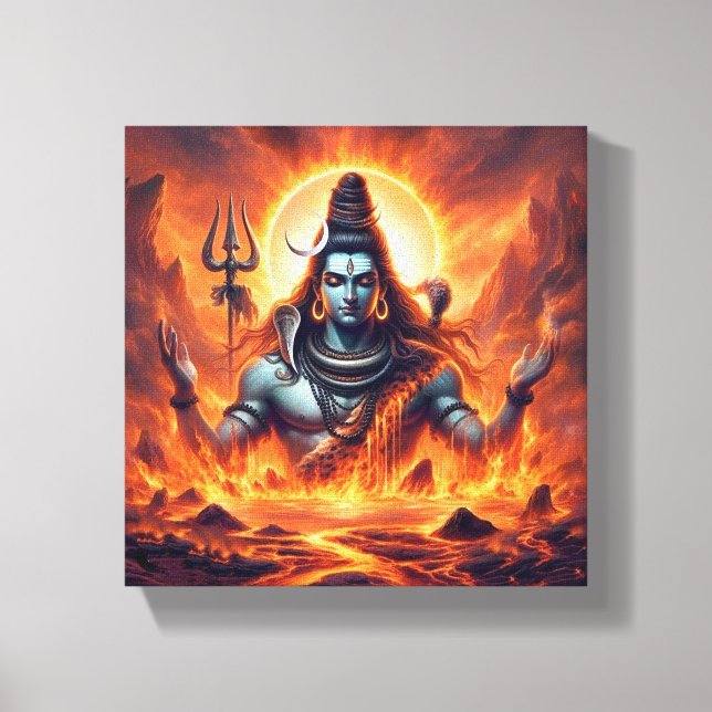 Impressão Em Tela Esta pintura de Shiva mesmerizada (Frente)