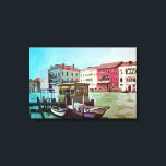 Impressão Em Tela Estação de Vaporetto em Veneza<br><div class="desc">Esta bela tela mostra uma pintura impressionista de uma estação vaporetto,  da famosa "A Cidade Mais Romântica do Mundo" - Veneza,  Itália.</div>