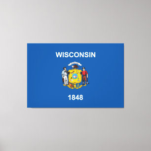 Impressão Em Tela Estado de bandeira do Wisconsin