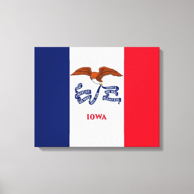 Impressão Em Tela Estado de Iowa Flag Design (Frente)