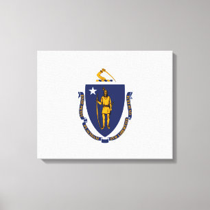 Impressão Em Tela Estado de Massachusetts Flag Design
