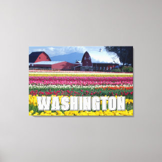 Impressão Em Tela Estado de Washington | Campo de Tulipas