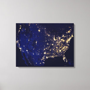 Impressão Em Tela Estados Unidos Da América Do Espaço