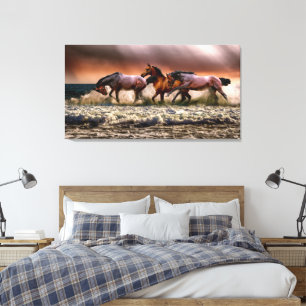 Impressão Em Tela Estalhões Impressionantes Brincando nas Ondas do O