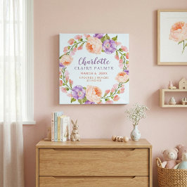 Impressão Em Tela Estatísticas de Nascimento de Bebê Personalizadas 