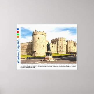Impressão Em Tela Estátua da Rainha Vitória lá fora, Castelo de Wind
