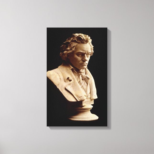 Impressão Em Tela Estátua de busto de Beethoven (Frente)