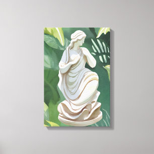Impressão Em Tela Estátua Romana   Pintura Botânica em Aquarela
