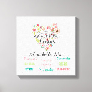 Impressão Em Tela Estatuagens de Nascimento de Meninas de Coração Fl