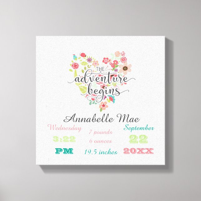 Impressão Em Tela Estatuagens de Nascimento de Meninas de Coração Fl (Frente)