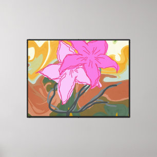 Impressão Em Tela Este desenho de arte floral abstrata combina suave