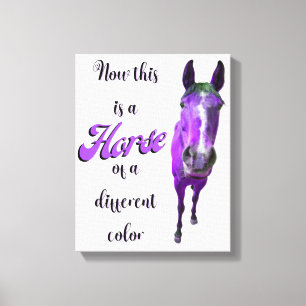 Impressão Em Tela Este É Um Cavalo De Uma Púrpura De Cor Diferente