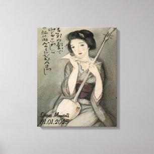 Impressão Em Tela Estética de Vintage Personalizada Japão Kimono